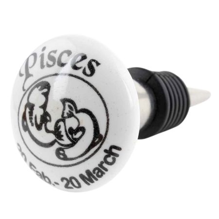 Pisces Flat Ceramic Wine Bottle Stopper